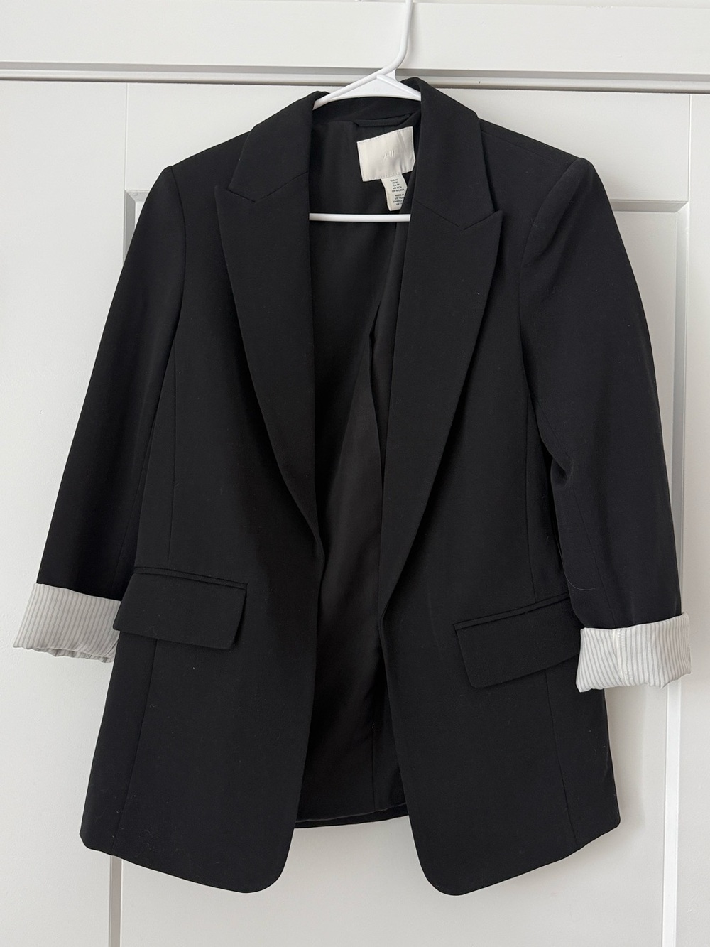 H&M Black Tailored XS Blazer career office business casual jacket minimalist